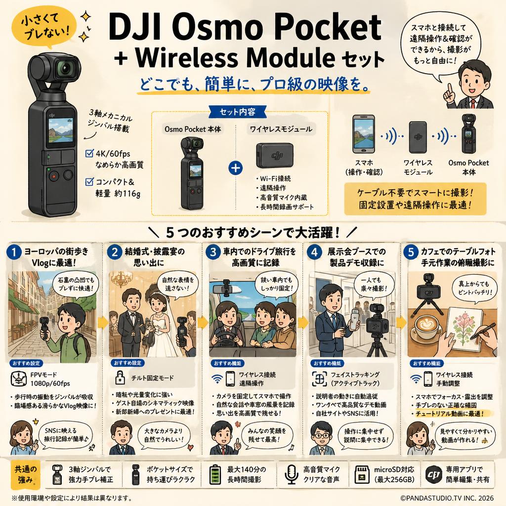 DJI Osmo Pocket ＋ Wireless Module セット 用途