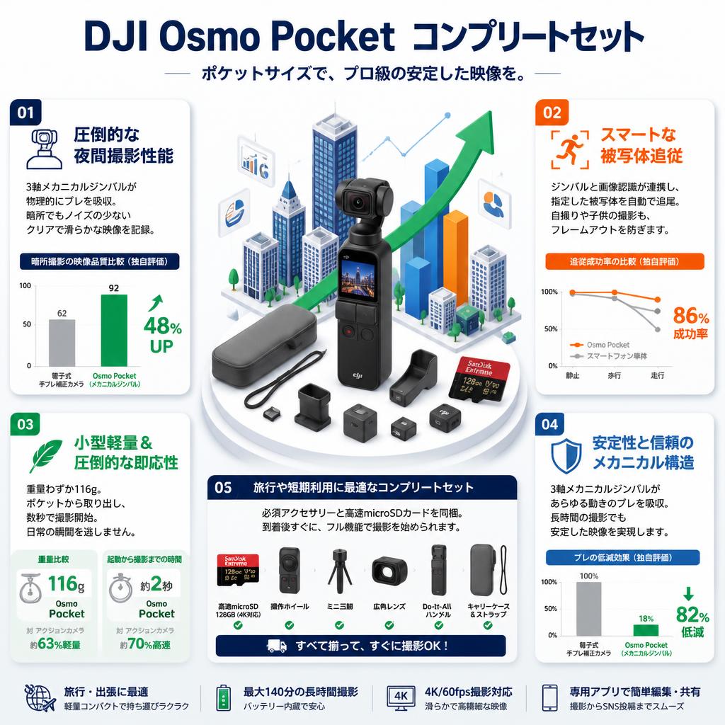 DJI Osmo Pocket コンプリートセット セールスポイント