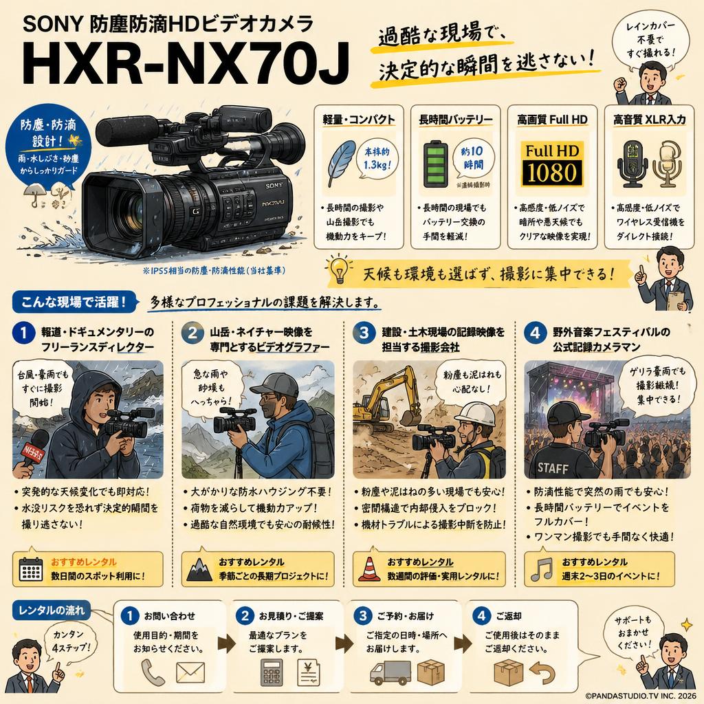 SONY 防塵防滴HDビデオカメラ HXR-NX70J おもな対象のお客様