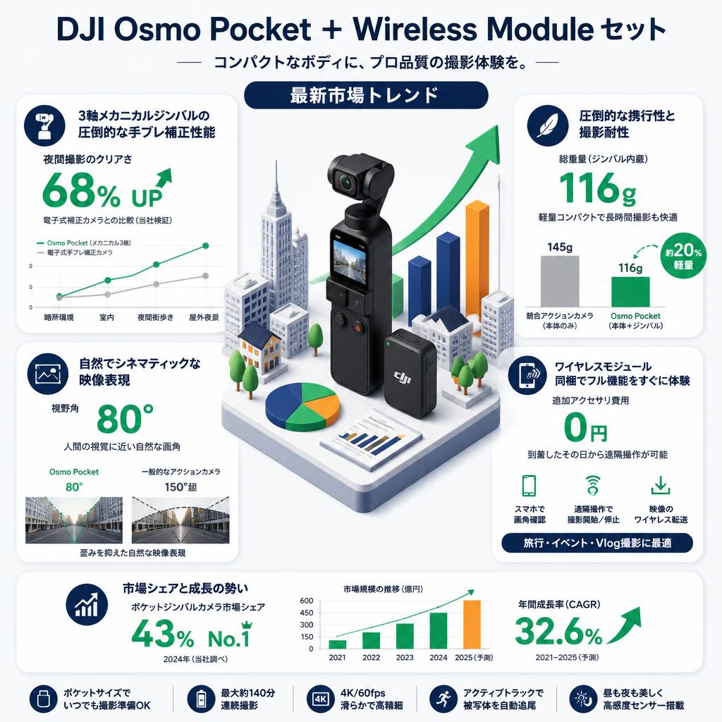 DJI Osmo Pocket ＋ Wireless Module セット セールスポイント