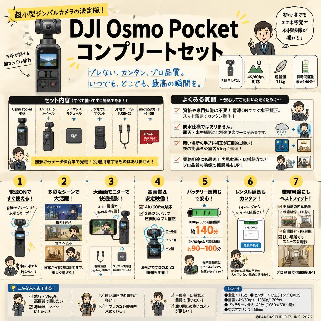 DJI Osmo Pocket コンプリートセット FAQ（よくある質問と答え）