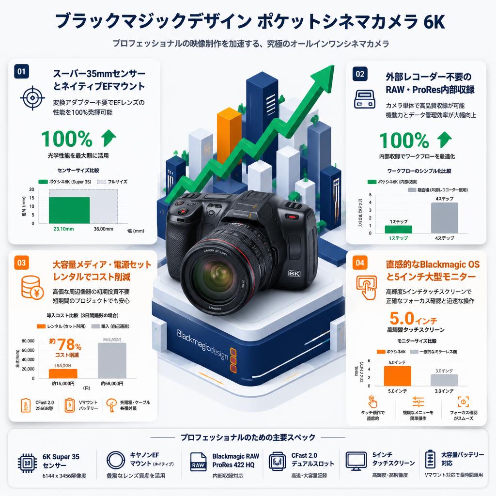 Blackmagic Design Pocket Cinema Camera 6K セールスポイント