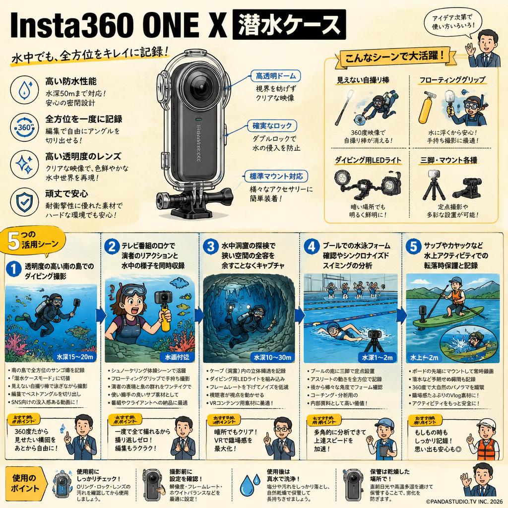 Insta360 ONE X 潜水ケース 用途