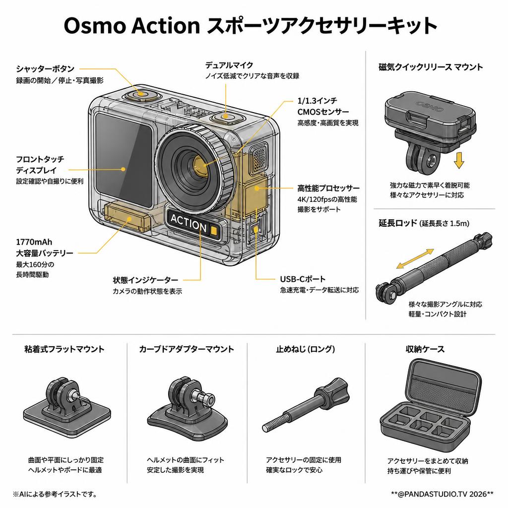 Osmo Action スポーツアクセサリーキット スペック