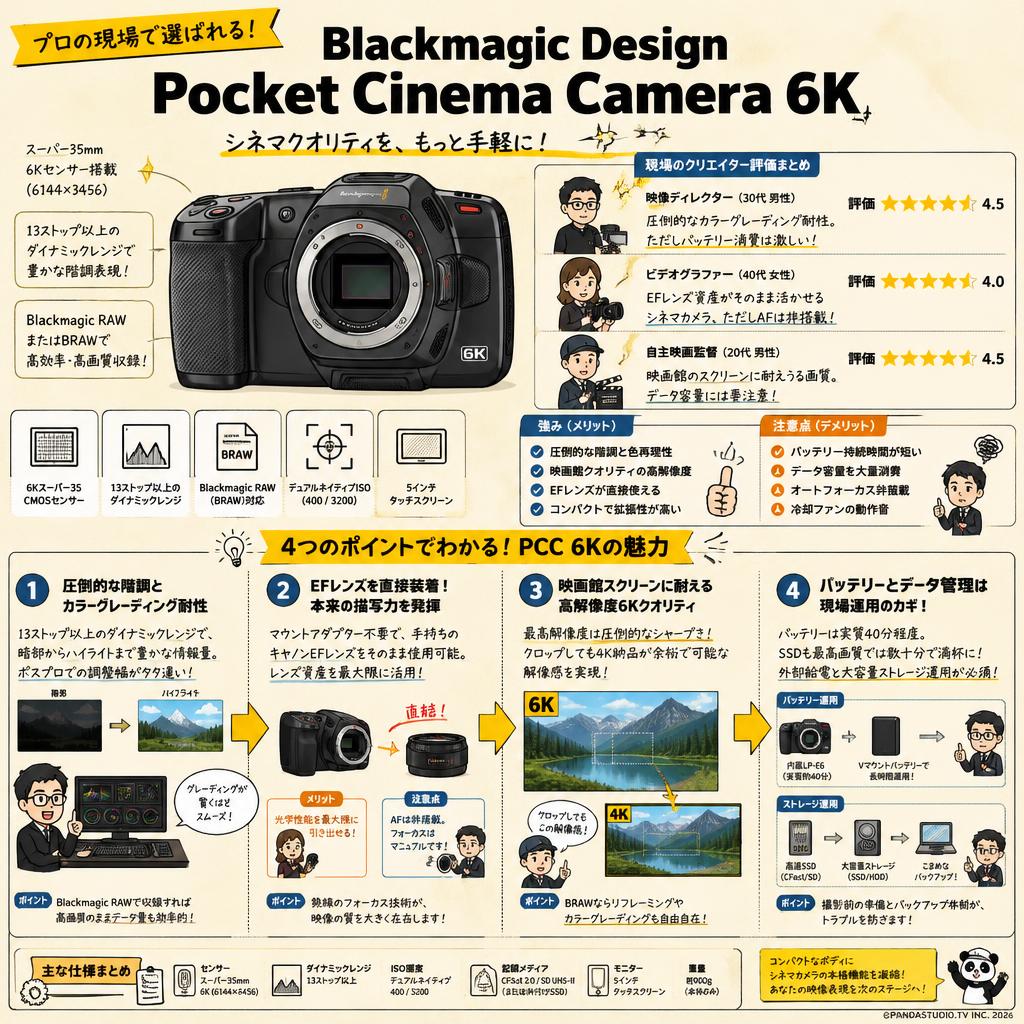 Blackmagic Design Pocket Cinema Camera 6K インターネット上のお客様の声（評判）