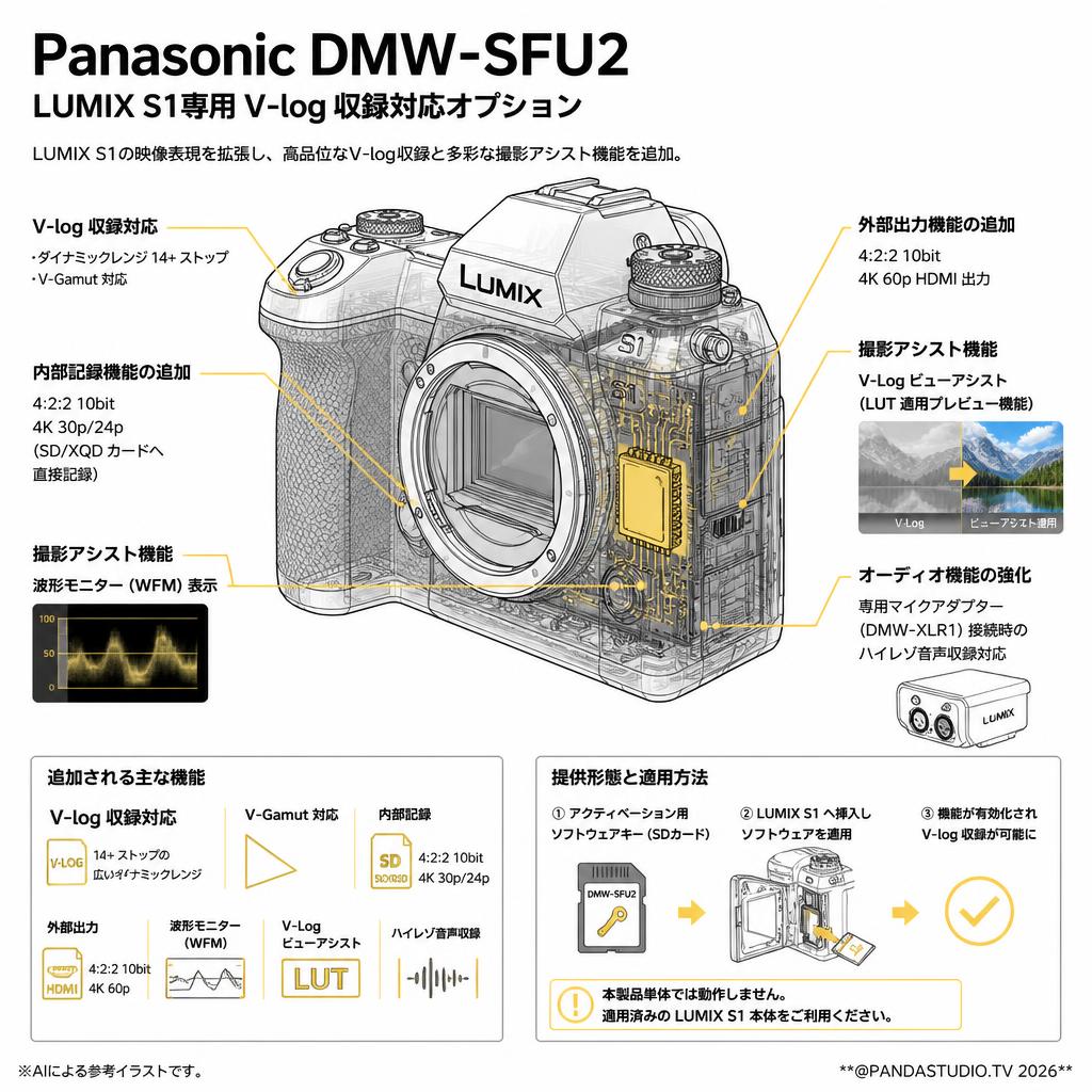 Panasonic DMW-SFU2  LUMIX S1専用V-log 収録対応オプション スペック
