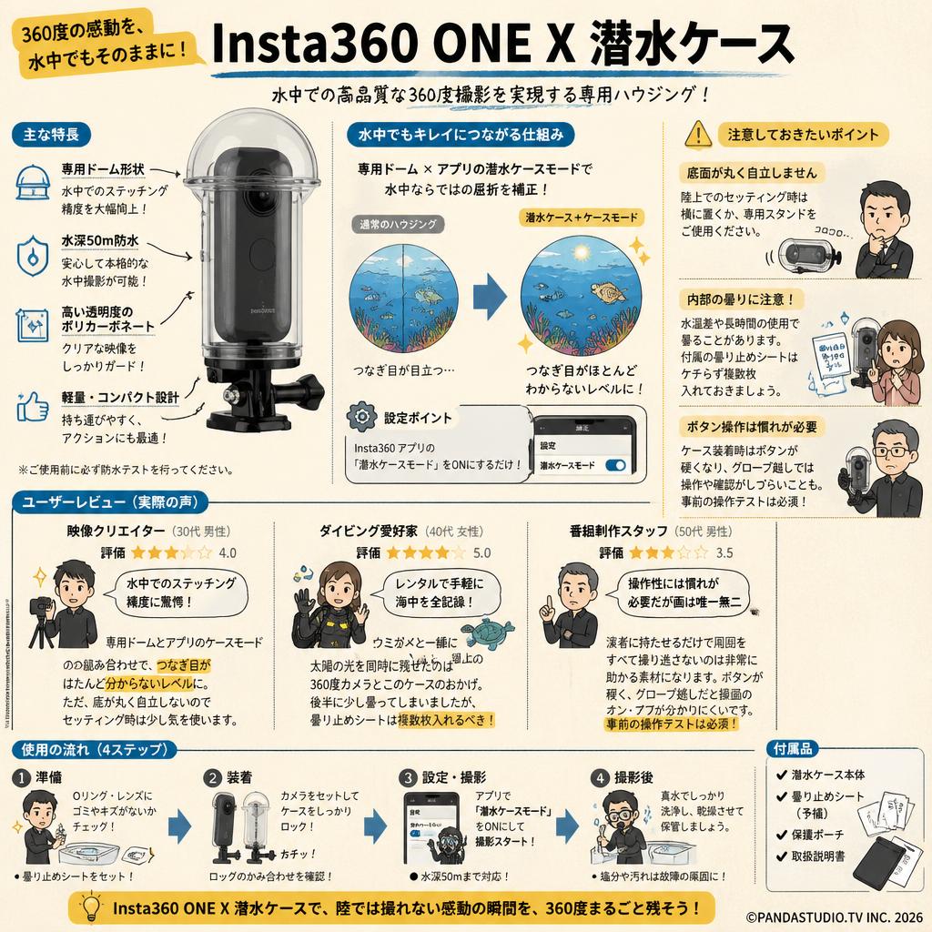 Insta360 ONE X 潜水ケース インターネット上のお客様の声（評判）