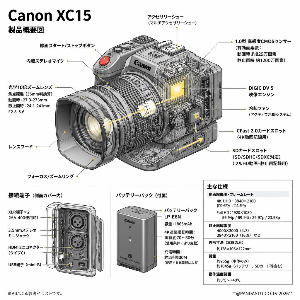 Canon XC15 スペック