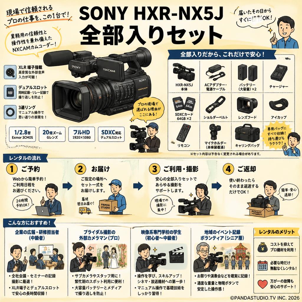 SONY HXR-NX5J 全部入りセット おもな対象のお客様