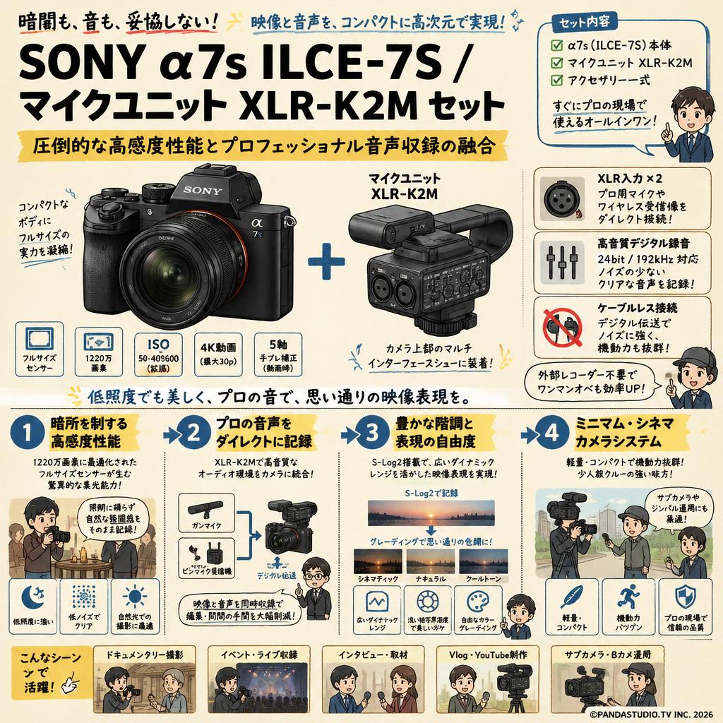 SONY α7s ILCE-7S / マイクユニット XLR-K2M セット 概要