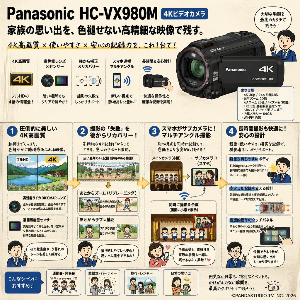 Panasonic HC-VX980M (4Kビデオカメラ) 概要