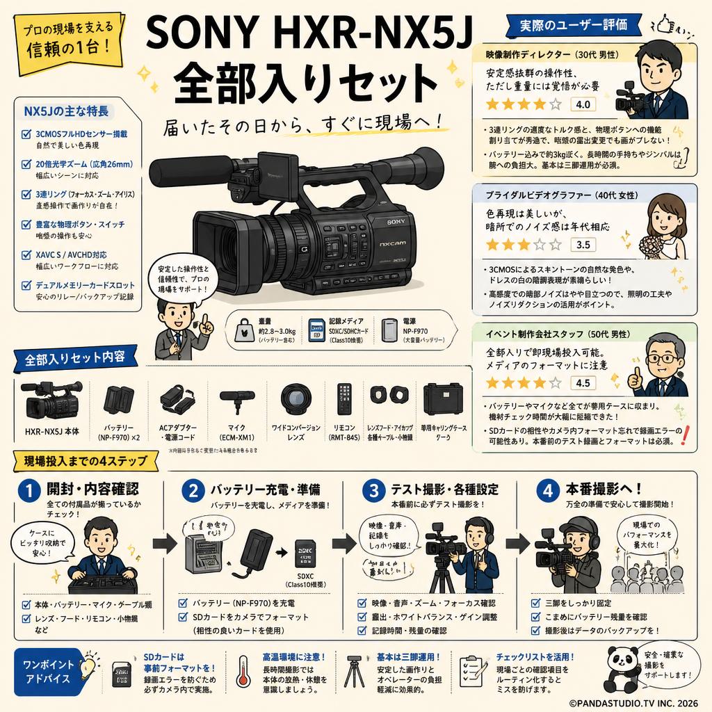 SONY HXR-NX5J 全部入りセット インターネット上のお客様の声（評判）