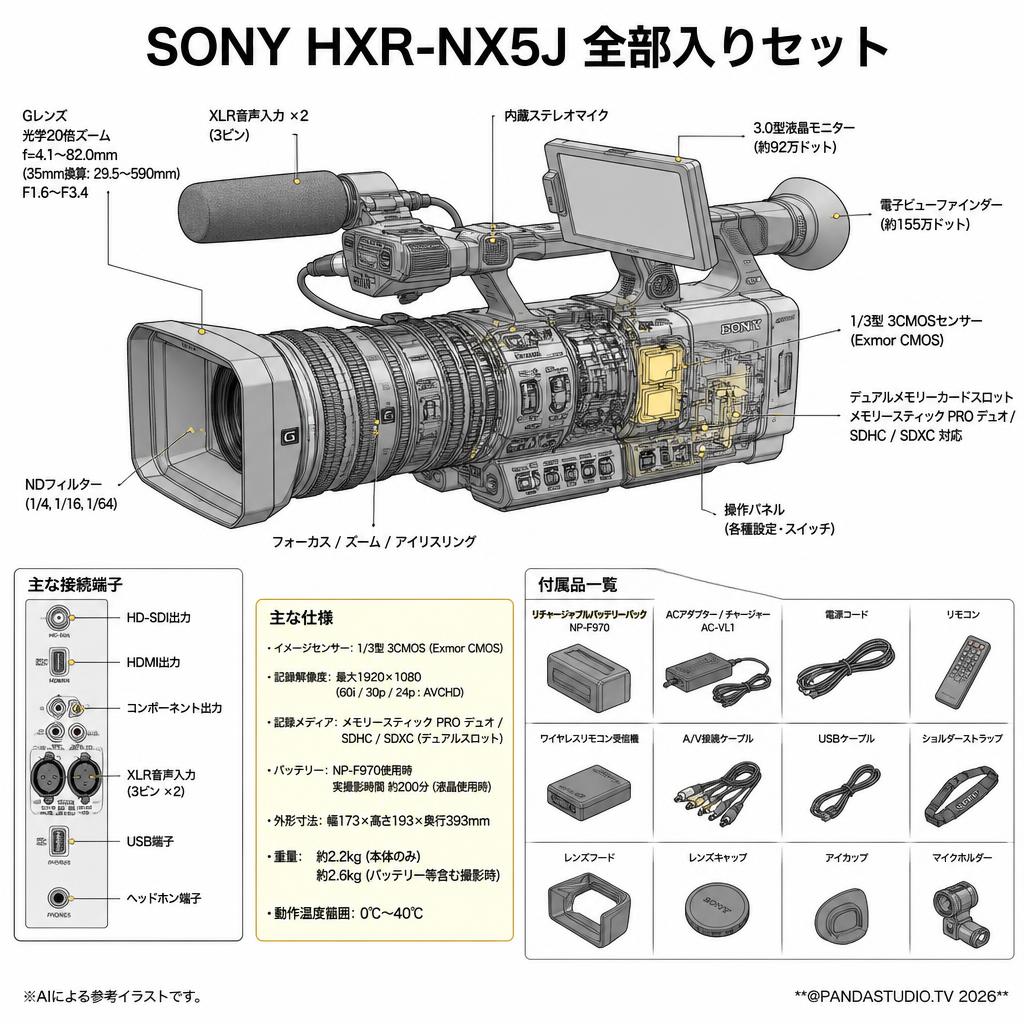 SONY HXR-NX5J 全部入りセット スペック