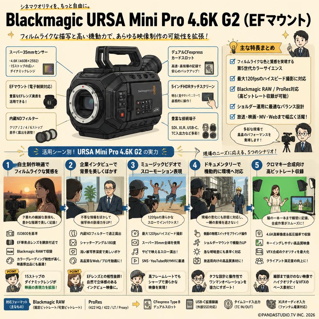 Blackmagic URSA Mini Pro 4.6K G2（EFマウント） 用途