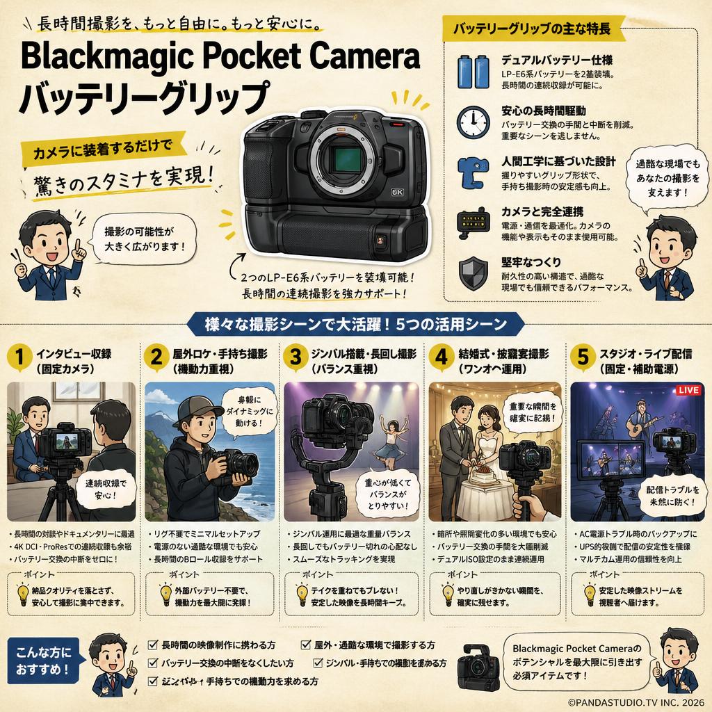 Blackmagic Design Blackmagic Pocket Camera Battery Grip 用途