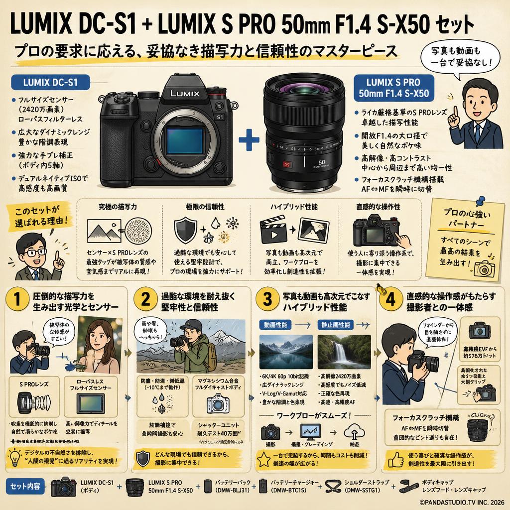 LUMIX DC-S1 ＋ LUMIX S PRO 50mm F1.4 Ｓ-X50 セット 概要