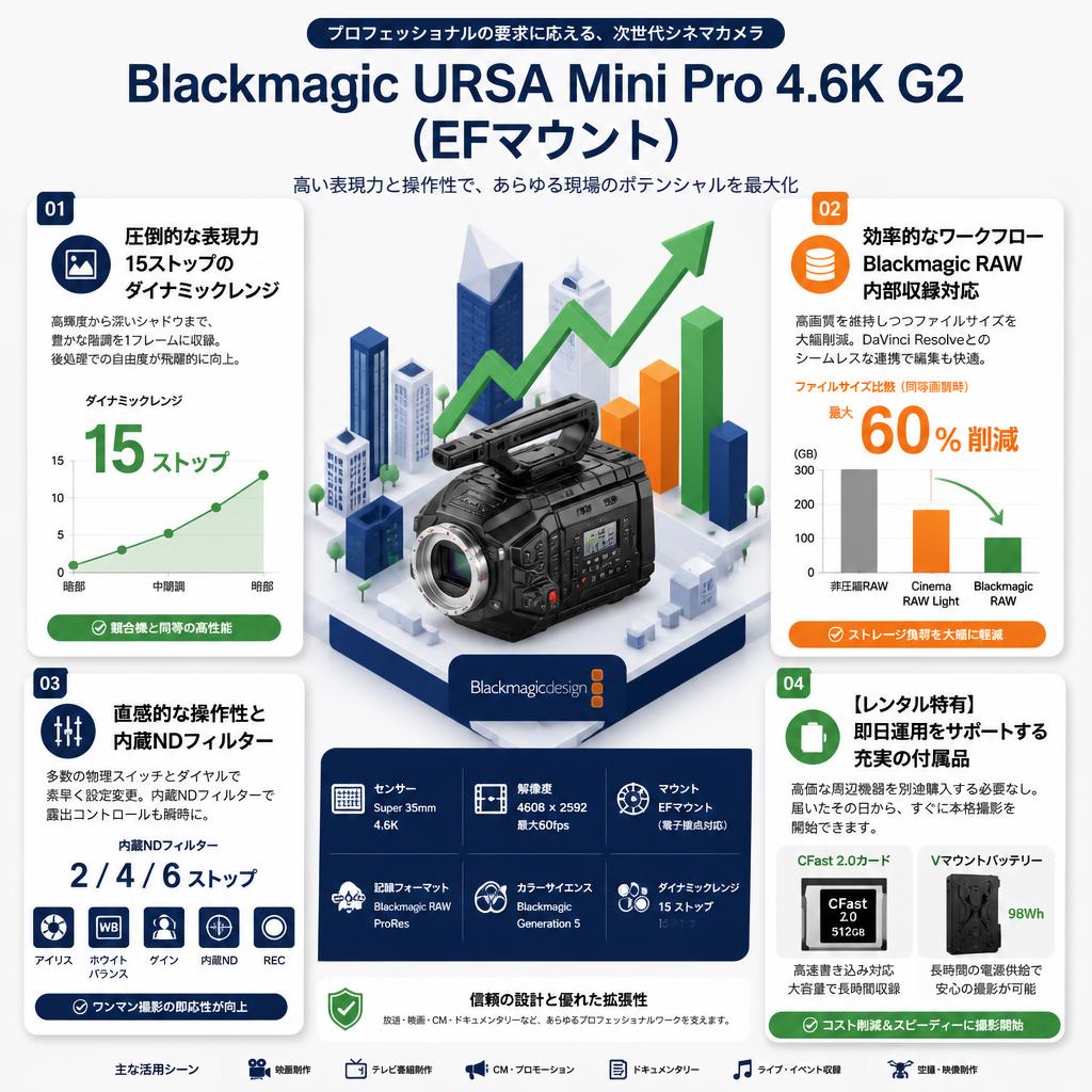 Blackmagic URSA Mini Pro 4.6K G2（EFマウント） セールスポイント