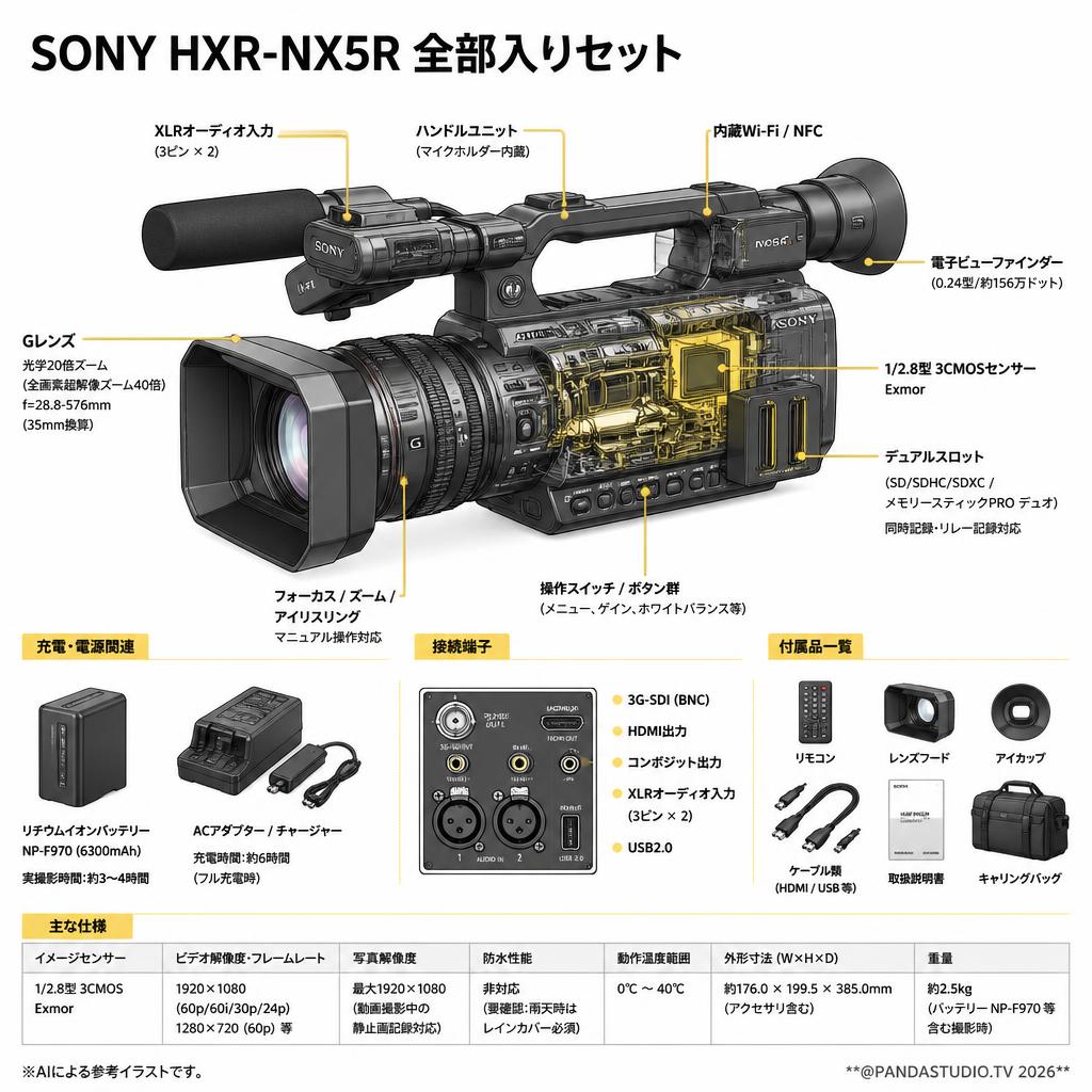 SONY HXR-NX5R 全部入りセット スペック