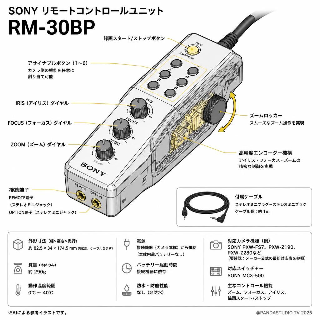 SONY リモートコントロールユニット RM-30BP スペック