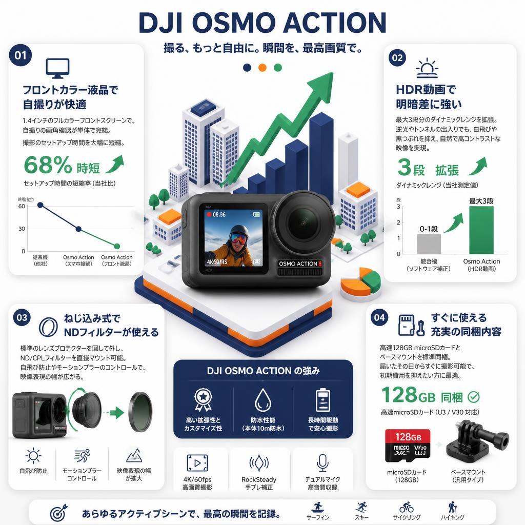 DJI  Osmo Action セールスポイント