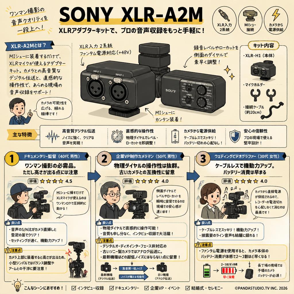 SONY XLR-A2M インターネット上のお客様の声（評判）