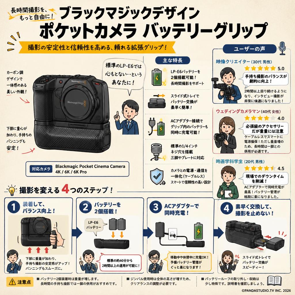 Blackmagic Design Blackmagic Pocket Camera Battery Grip インターネット上のお客様の声（評判）