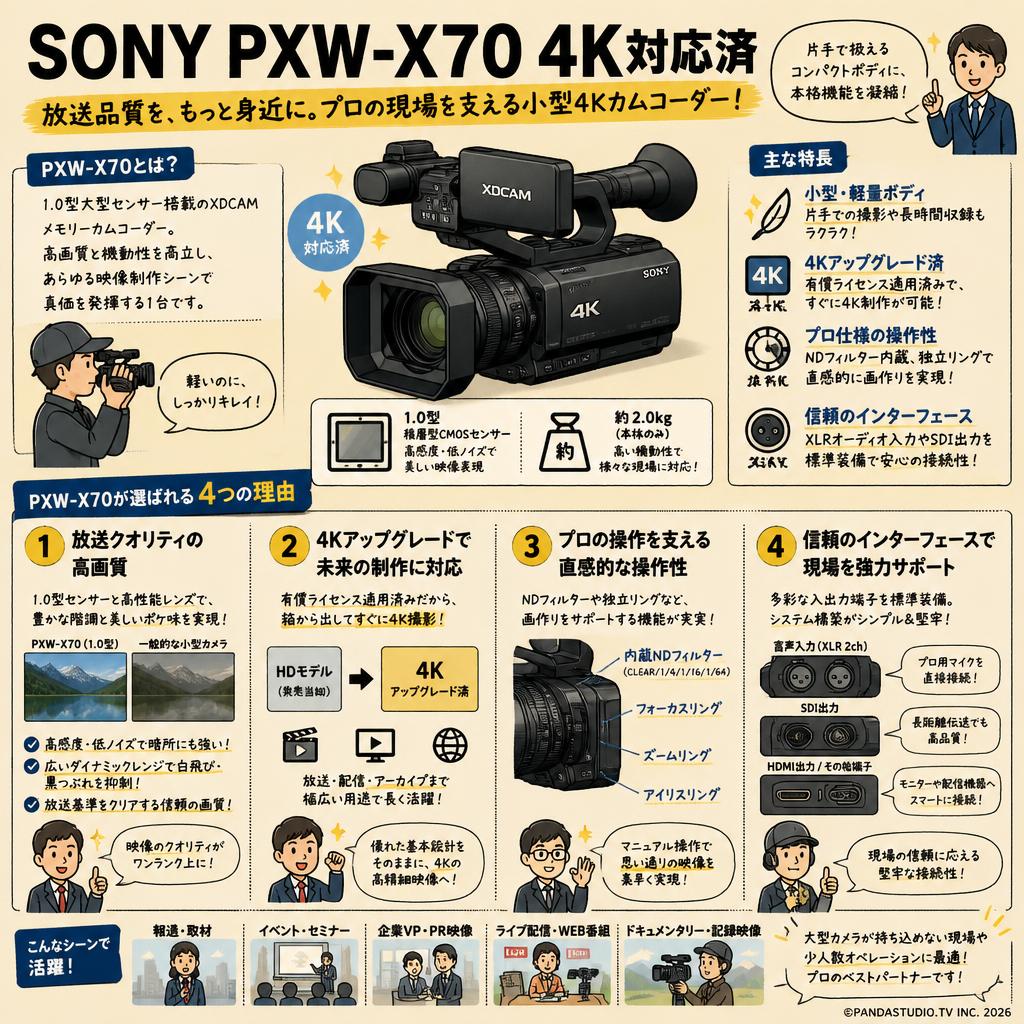 SONY PXW-X70 4K対応済