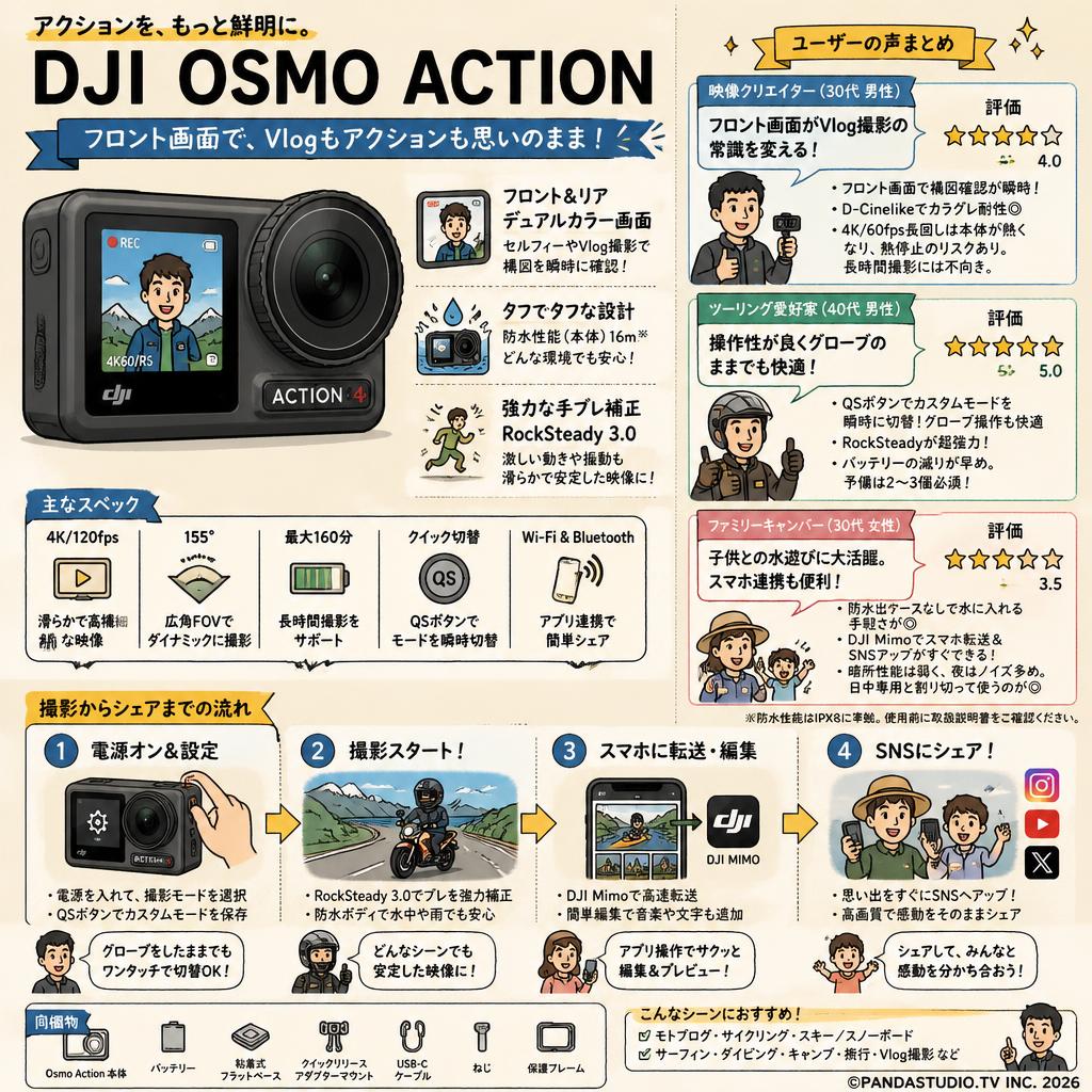 DJI  Osmo Action インターネット上のお客様の声（評判）
