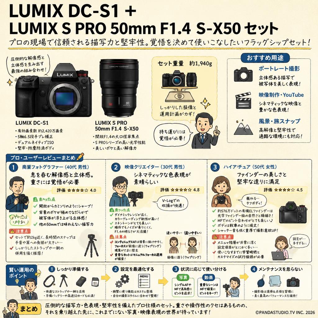 LUMIX DC-S1 ＋ LUMIX S PRO 50mm F1.4 Ｓ-X50 セット インターネット上のお客様の声（評判）