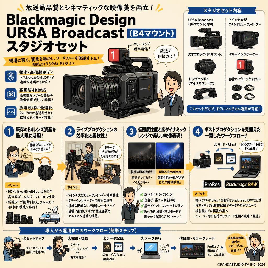 Blackmagic Design URSA Broadcast（B4マウント）スタジオセット 概要