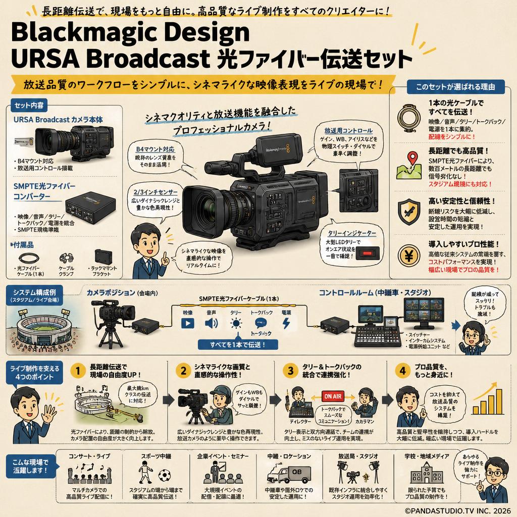 Blackmagic Design URSA Broadcast 光ファイバー伝送セット 概要