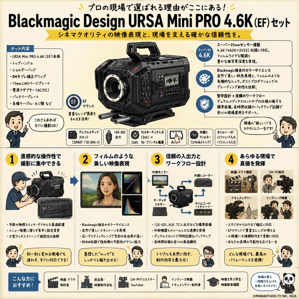 Blackmagic Design URSAMini PRO 4.6K（EF）セット 概要
