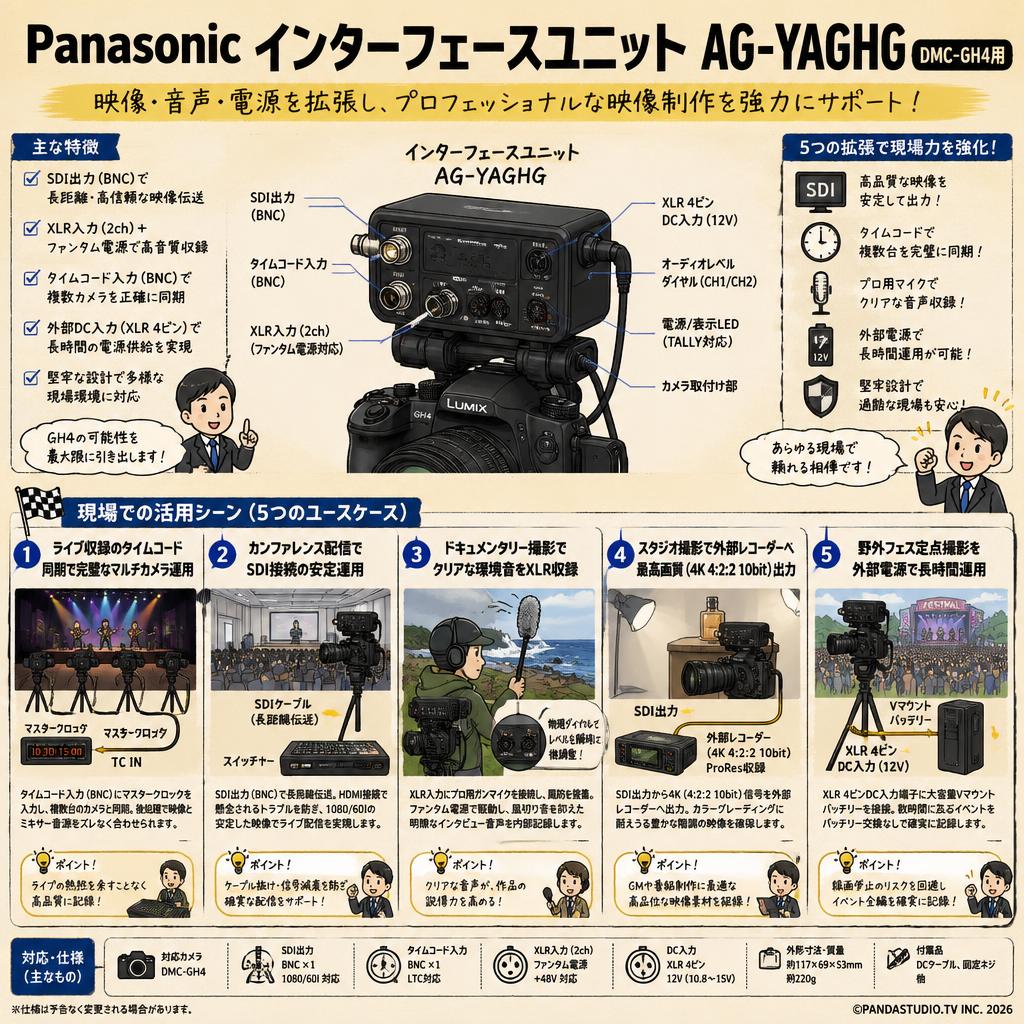 Panasonic インターフェースユニット AG-YAGHG DMC-GH4用 用途