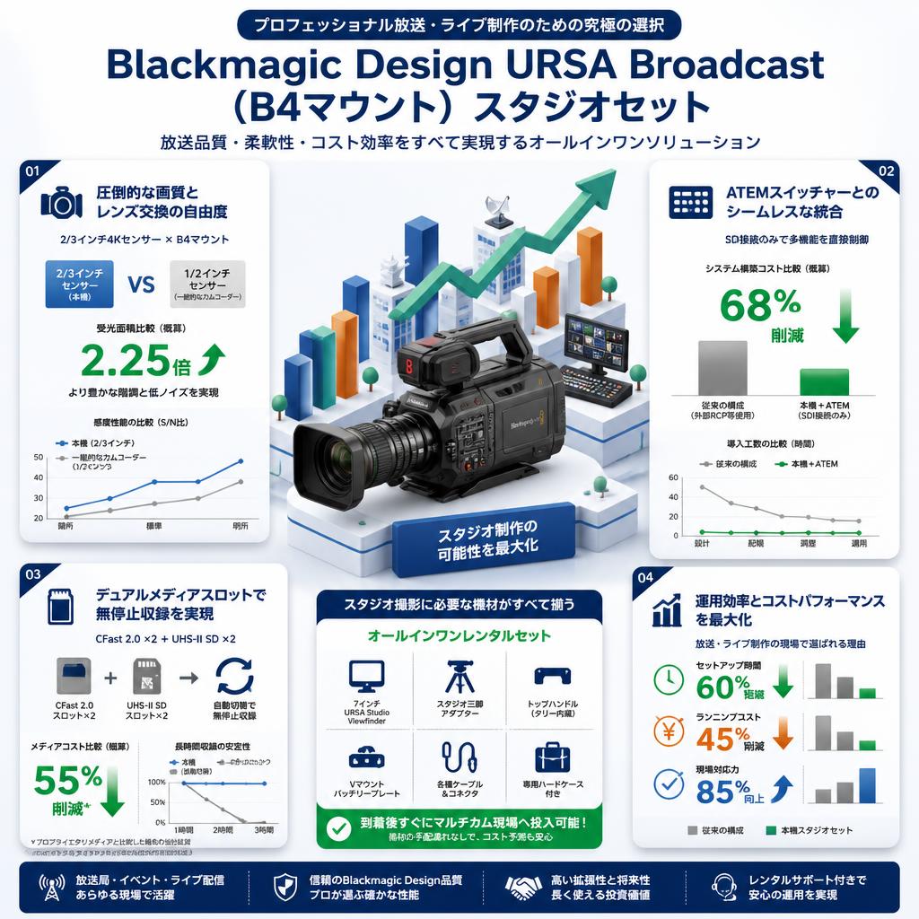 Blackmagic Design URSA Broadcast（B4マウント）スタジオセット セールスポイント