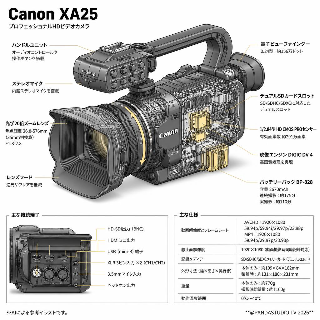 Canon XA25 スペック