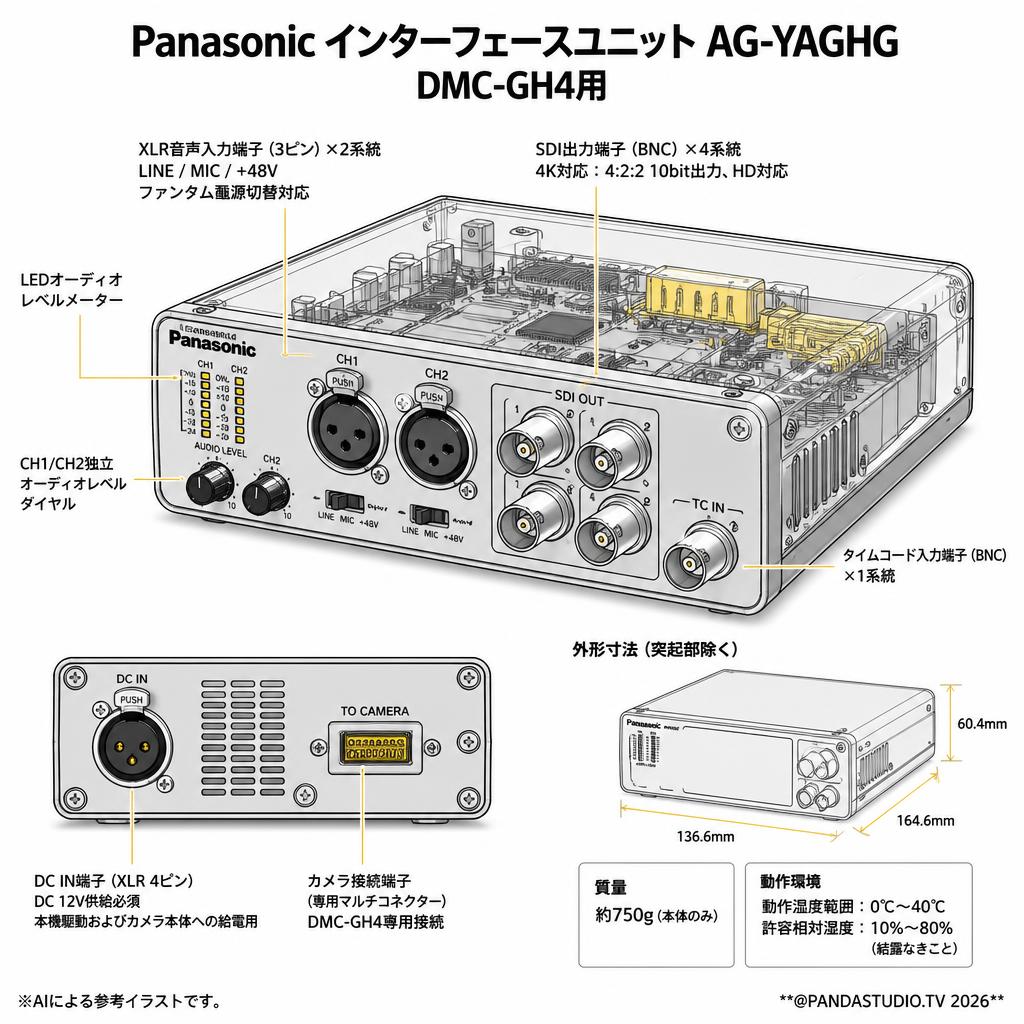 Panasonic インターフェースユニット AG-YAGHG DMC-GH4用 スペック