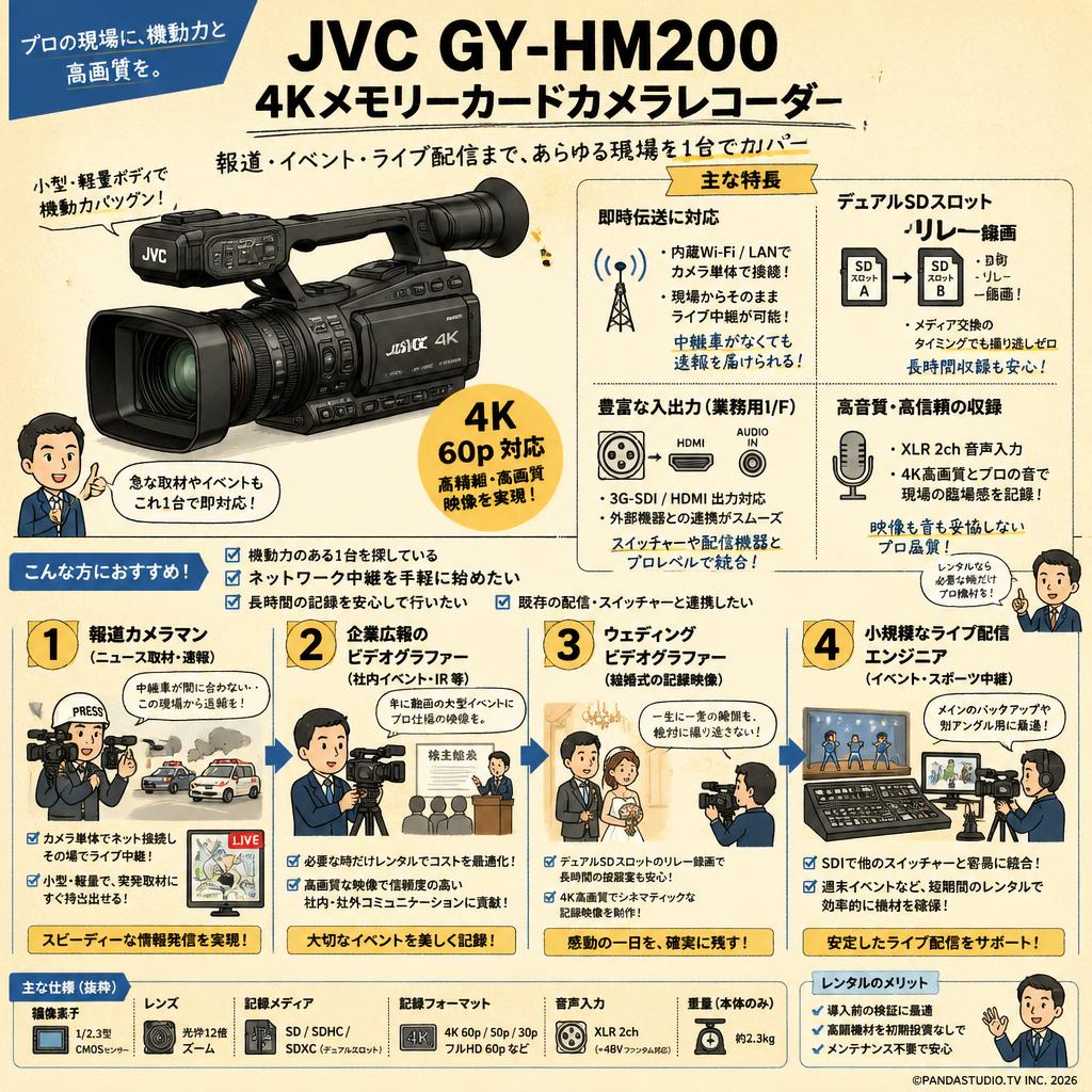 JVC GY-HM200 4Kメモリーカードカメラレコーダー おもな対象のお客様