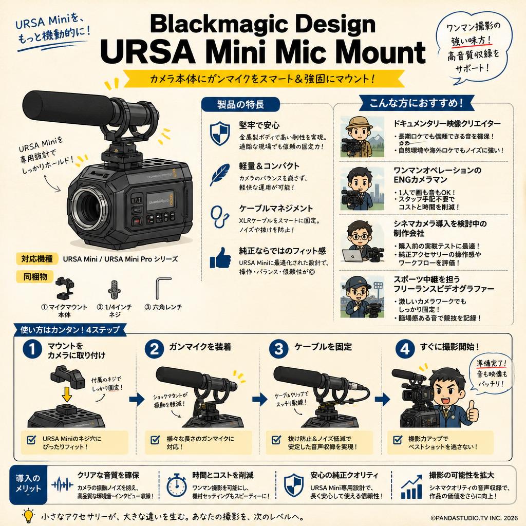 Blackmagic Design URSA Mini Mic Mount おもな対象のお客様