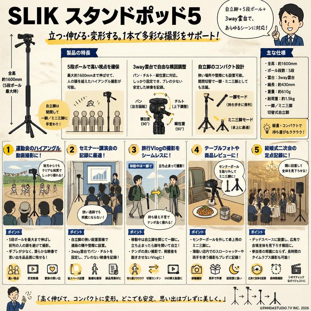 SLIK スタンドポッド5 用途