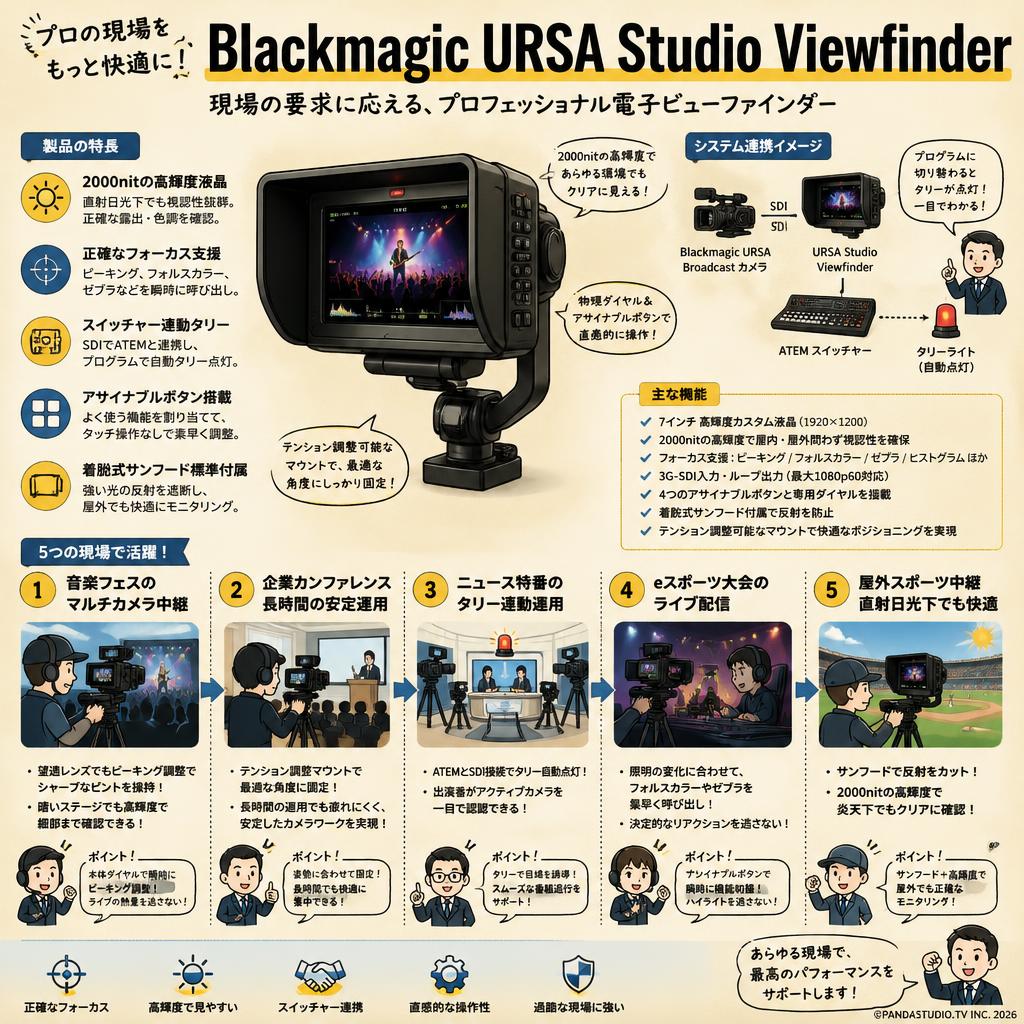 Blackmagic URSA Studio Viewfinder 用途