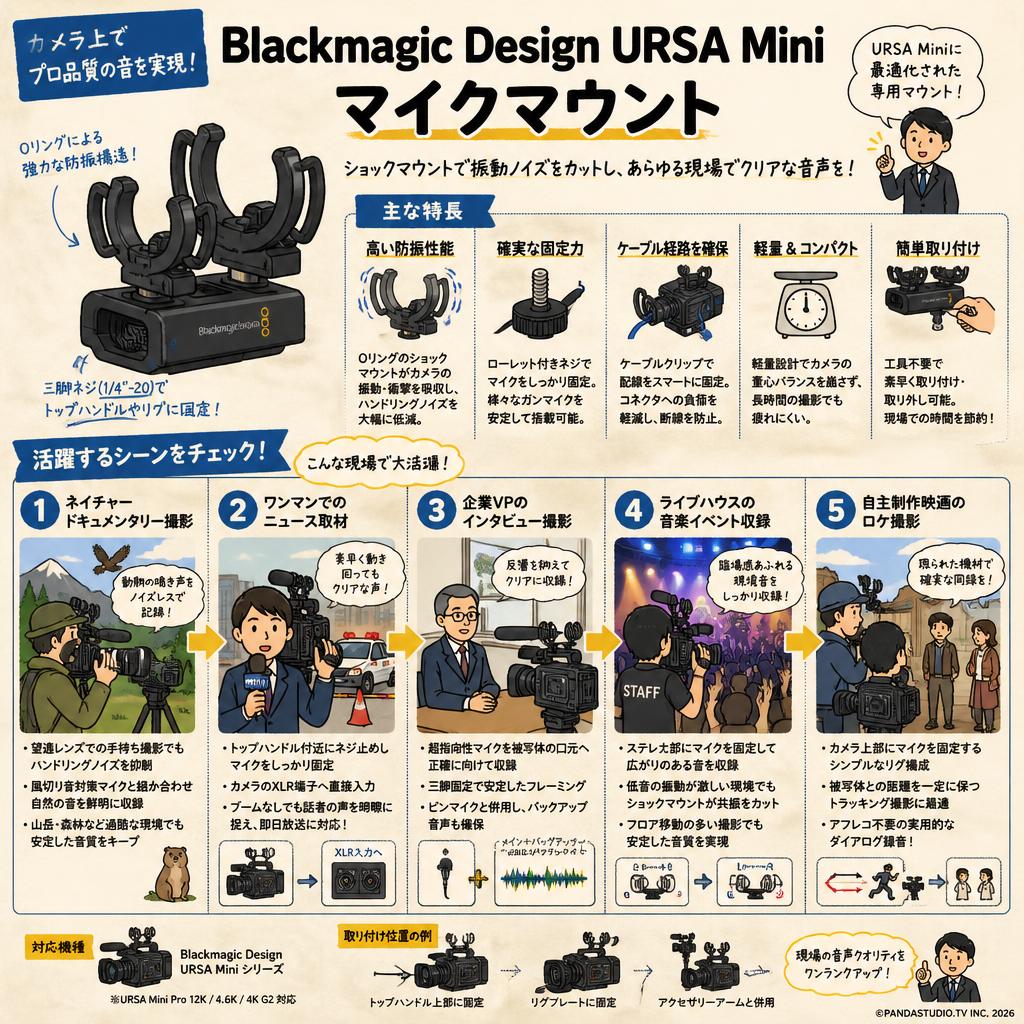 Blackmagic Design URSA Mini Mic Mount 用途