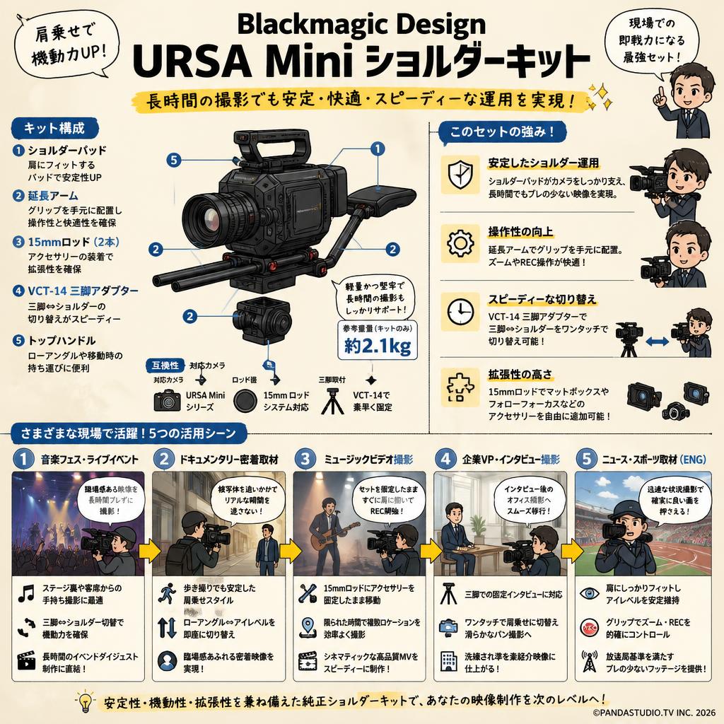 Blackmagic Design URSA Mini Shoulder Kit 用途