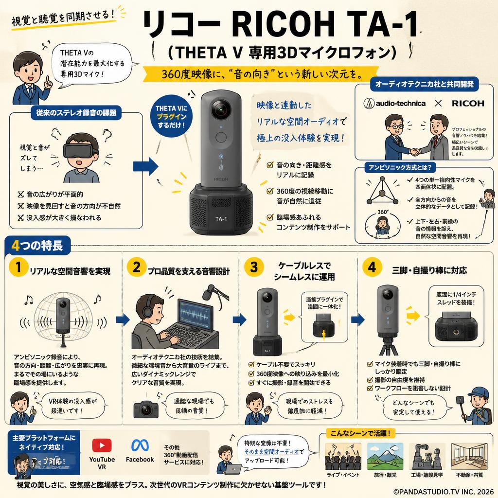 リコー RICOH TA-1（THETA V 専用3Dマイクロフォン） 概要
