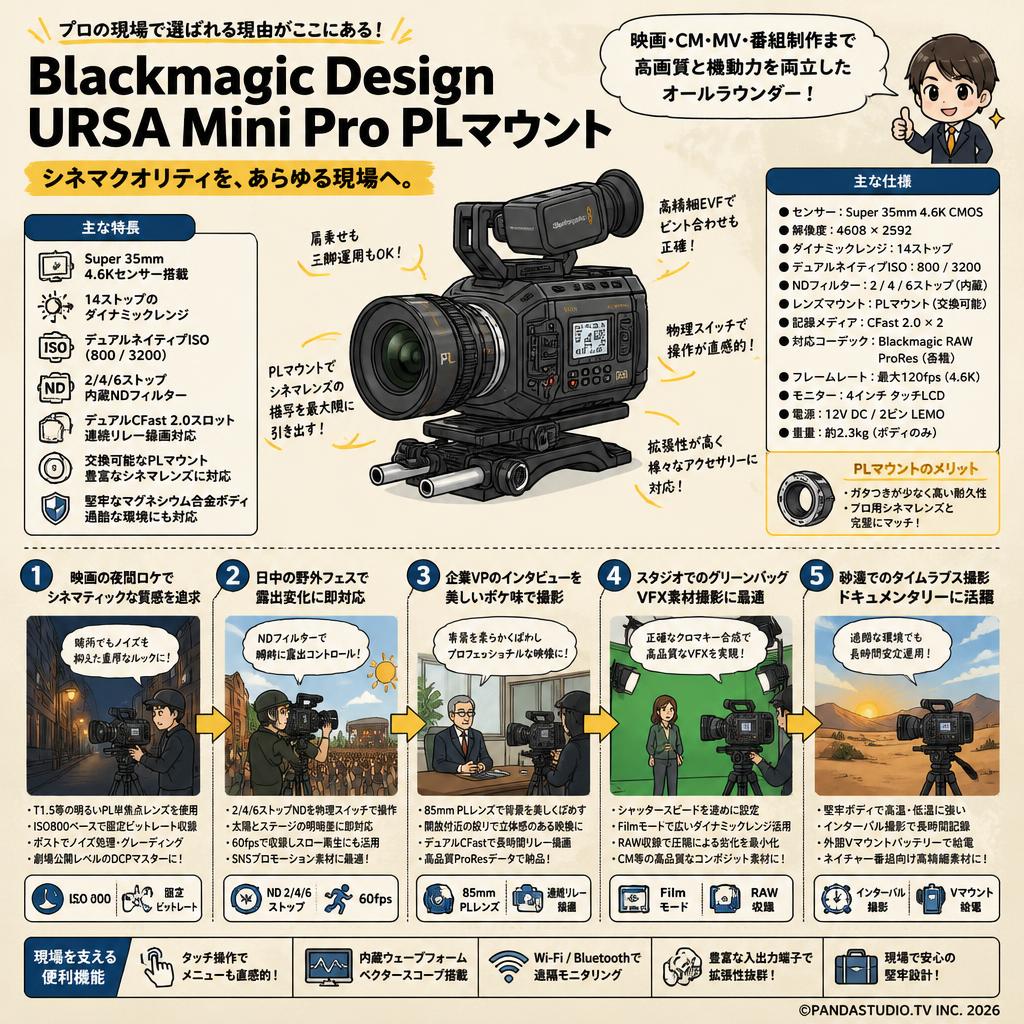 Blackmagic Design URSA Mini Pro PL Mount 用途