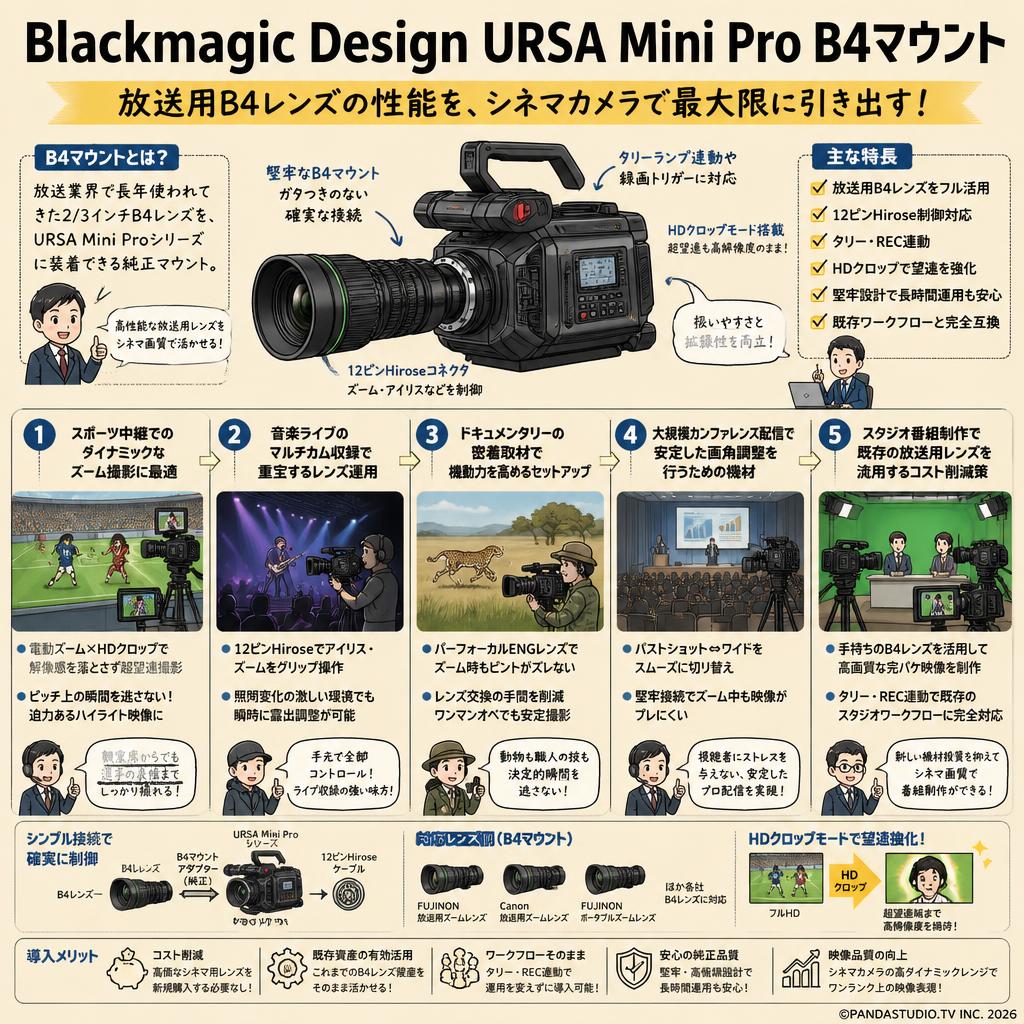 Blackmagic Design URSA Mini Pro B4 Mount 用途