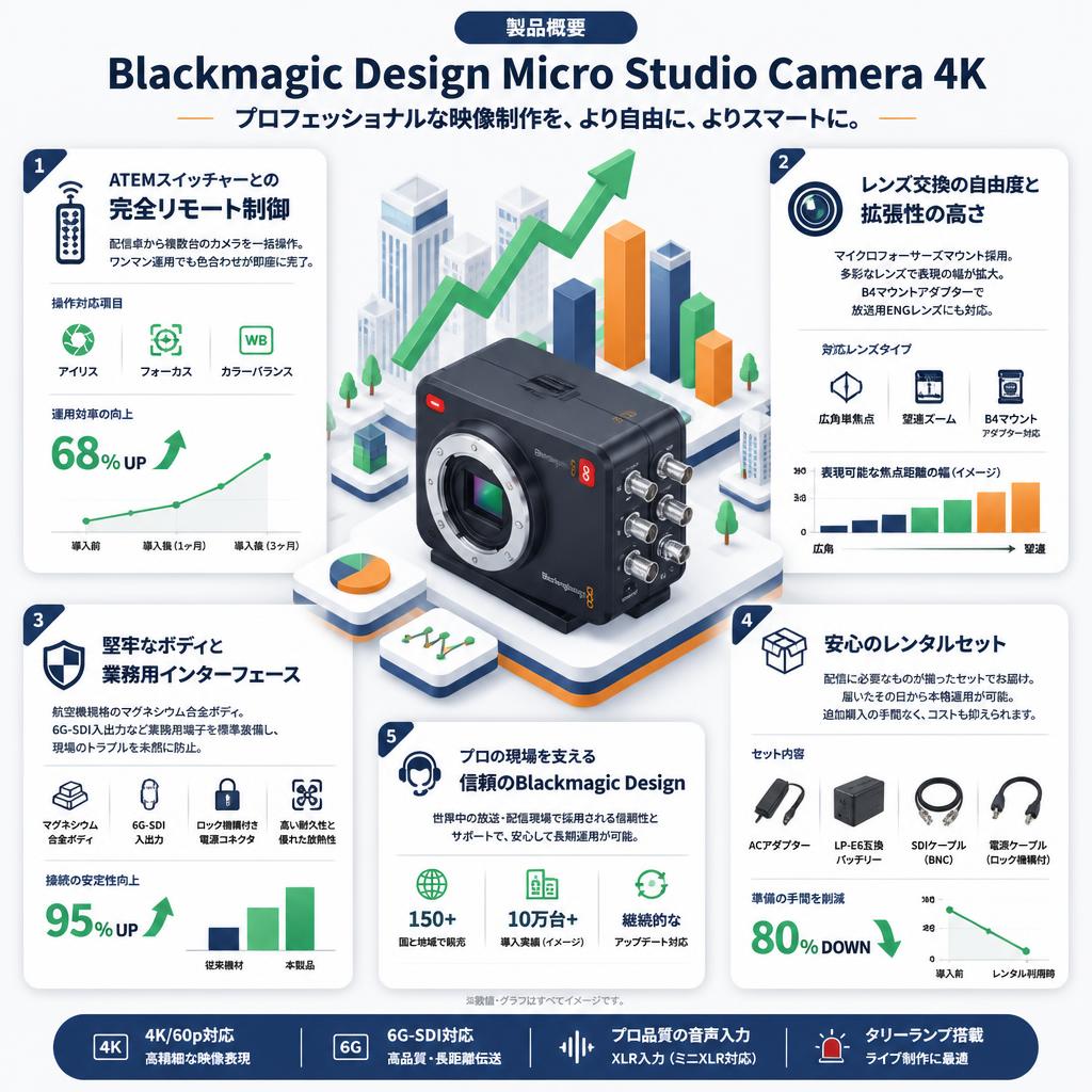 Blackmagic Design Micro Studio Camera 4K セールスポイント