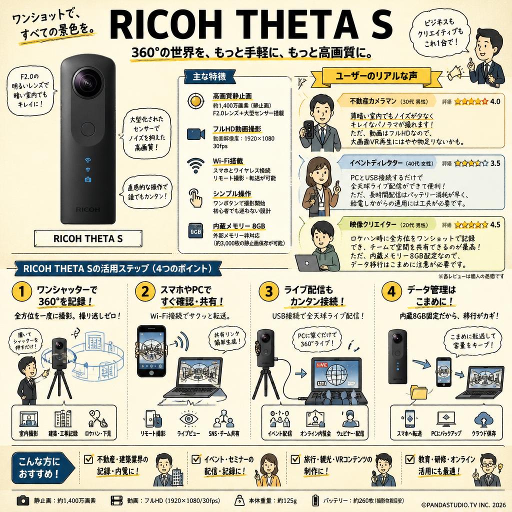 RICOH THETA S インターネット上のお客様の声（評判）