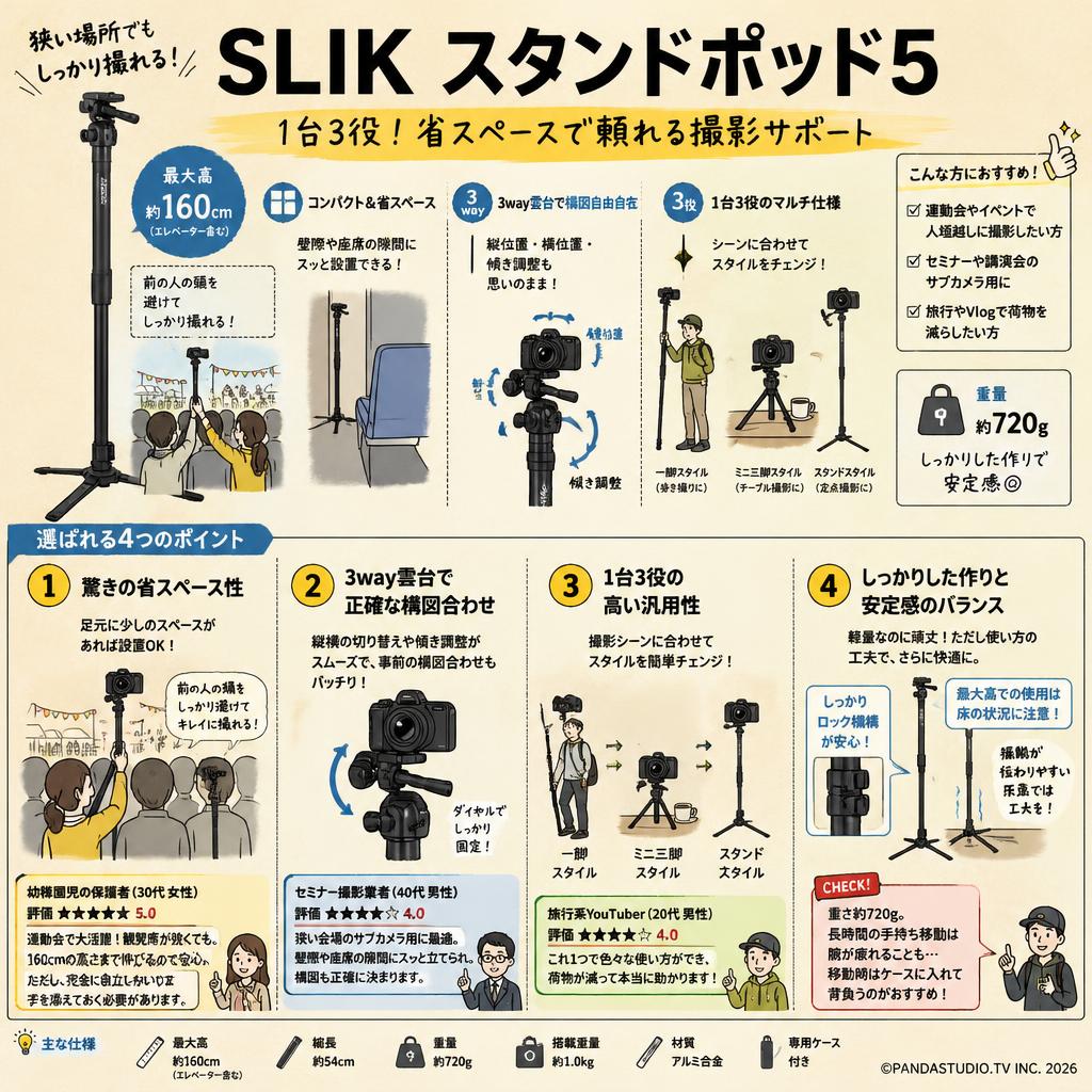 SLIK スタンドポッド5 インターネット上のお客様の声（評判）