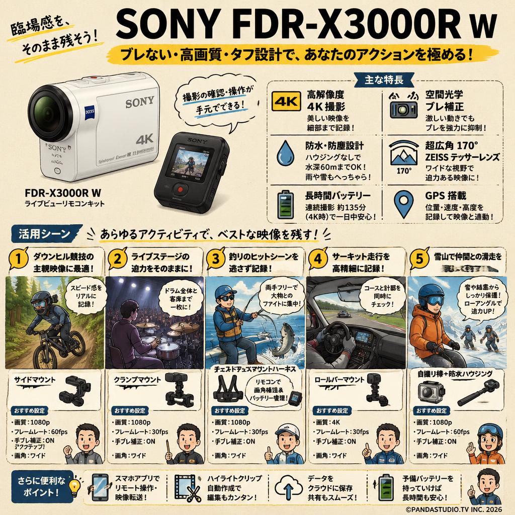 SONY FDR-X3000R W 用途