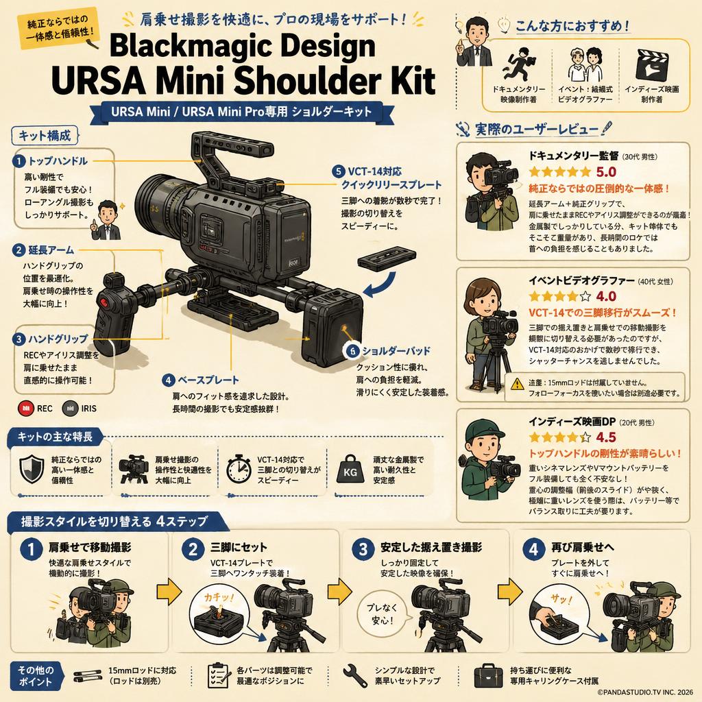 Blackmagic Design URSA Mini Shoulder Kit インターネット上のお客様の声（評判）